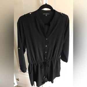 Haute Monde Black Utility Style Romper Size Medium